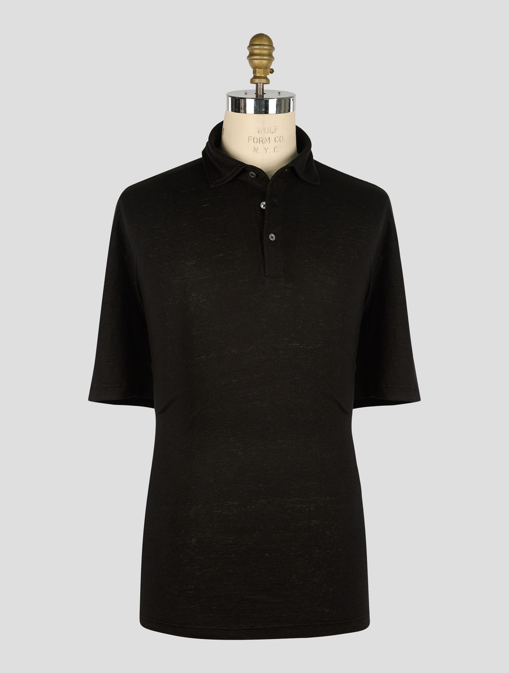 Gran Sasso Black Linen Polo 1