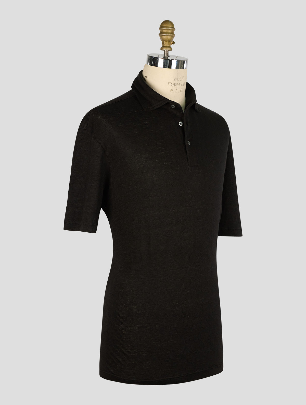 Gran Sasso Black Linen Polo 2