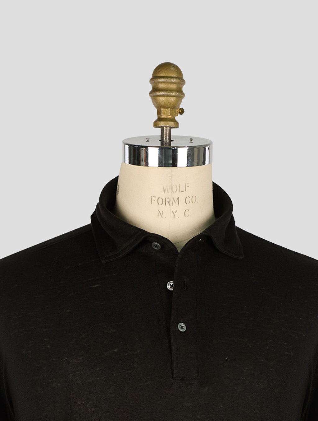 Gran Sasso Black Linen Polo 4