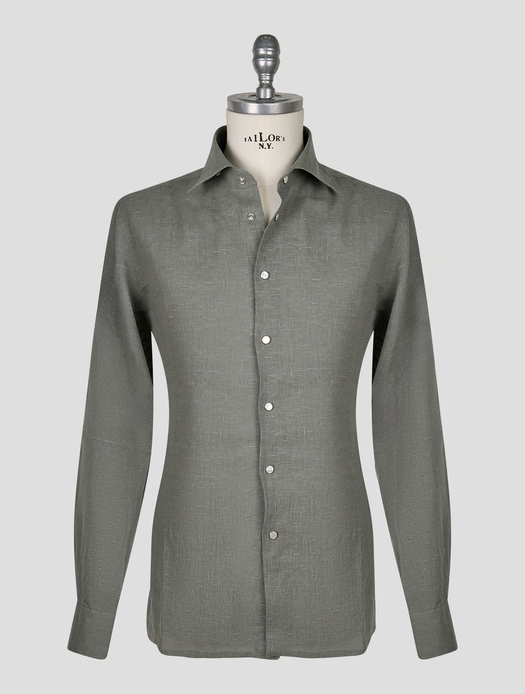 Kiton Khaki Linen Nerano Shirt 1