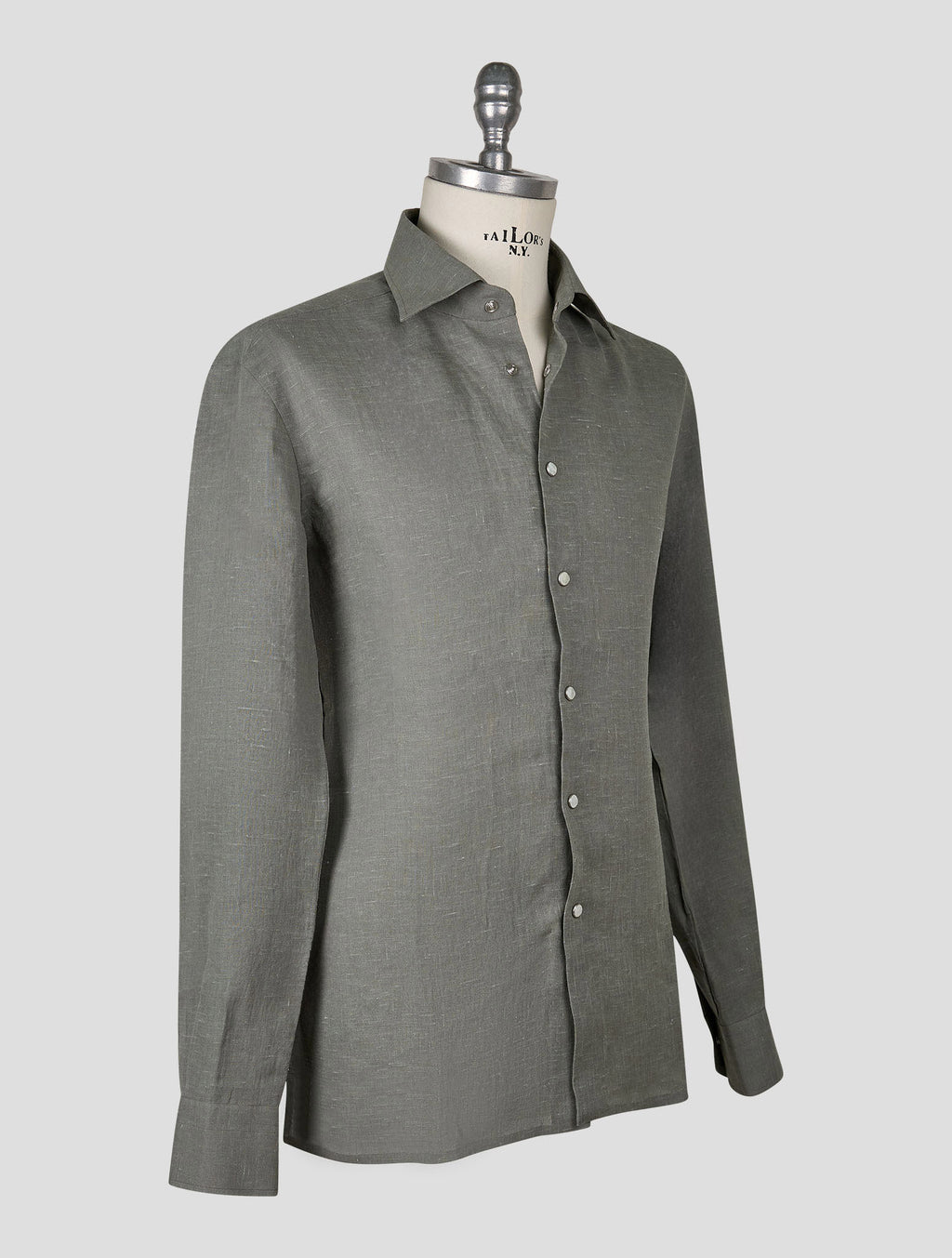 Kiton Khaki Linen Nerano Shirt 2