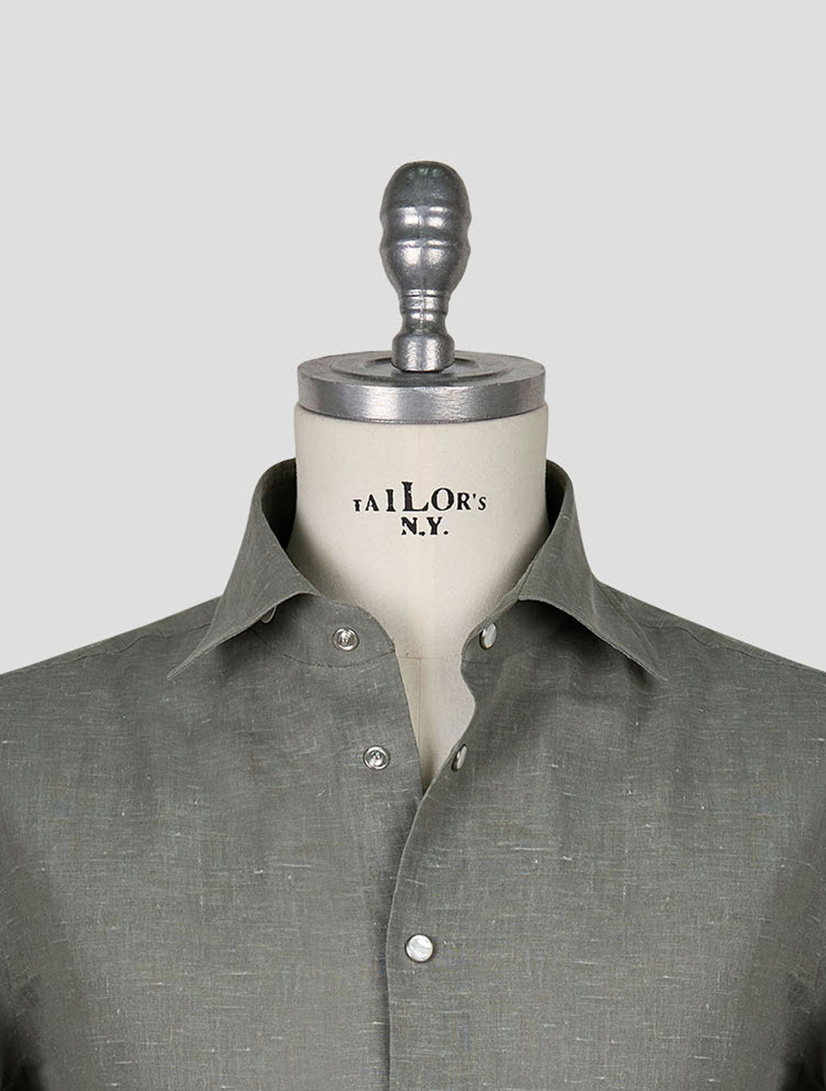 Kiton Khaki Linen Nerano Shirt 4