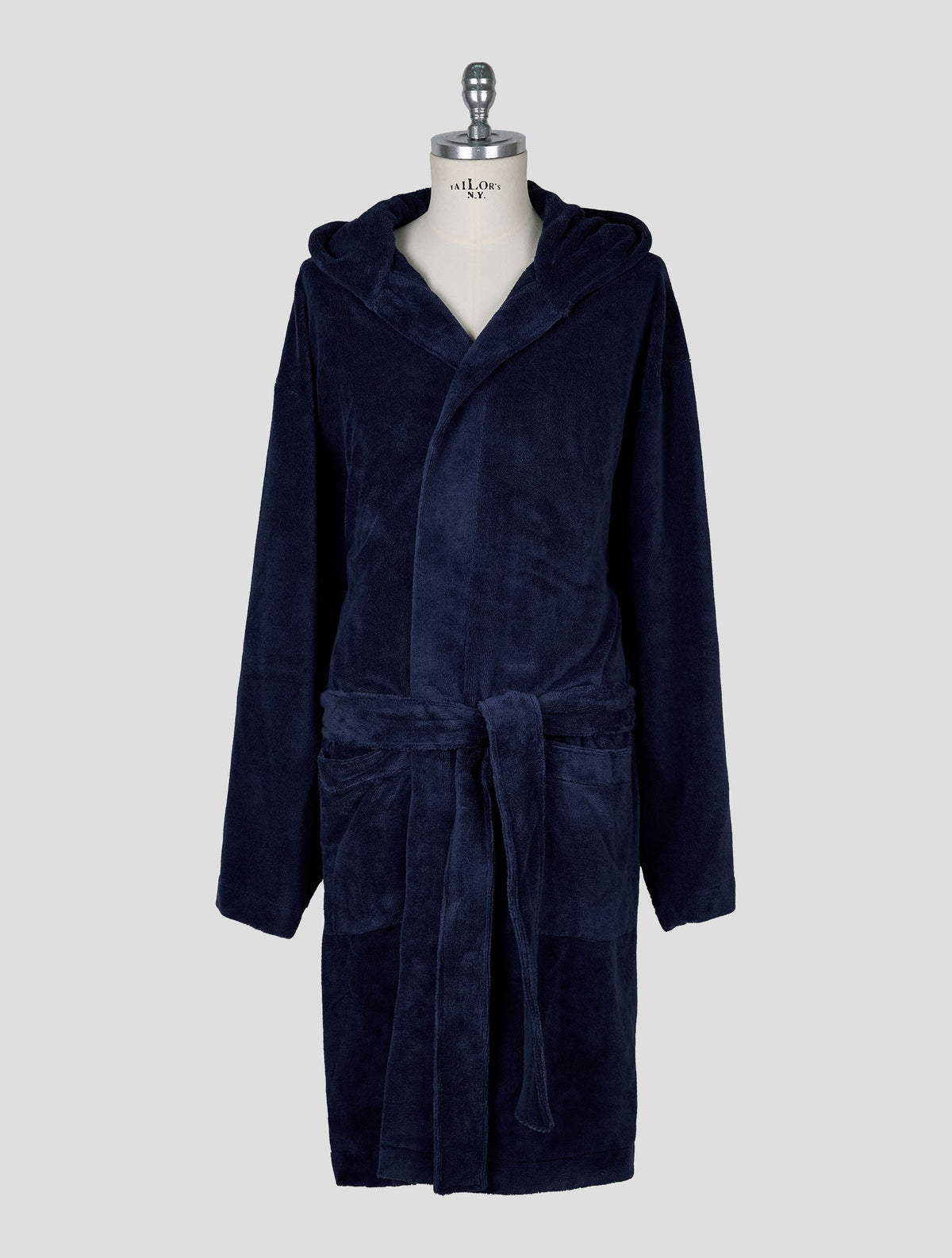 Kiton Viscose Pl Cotton Blue Bathrobe 1