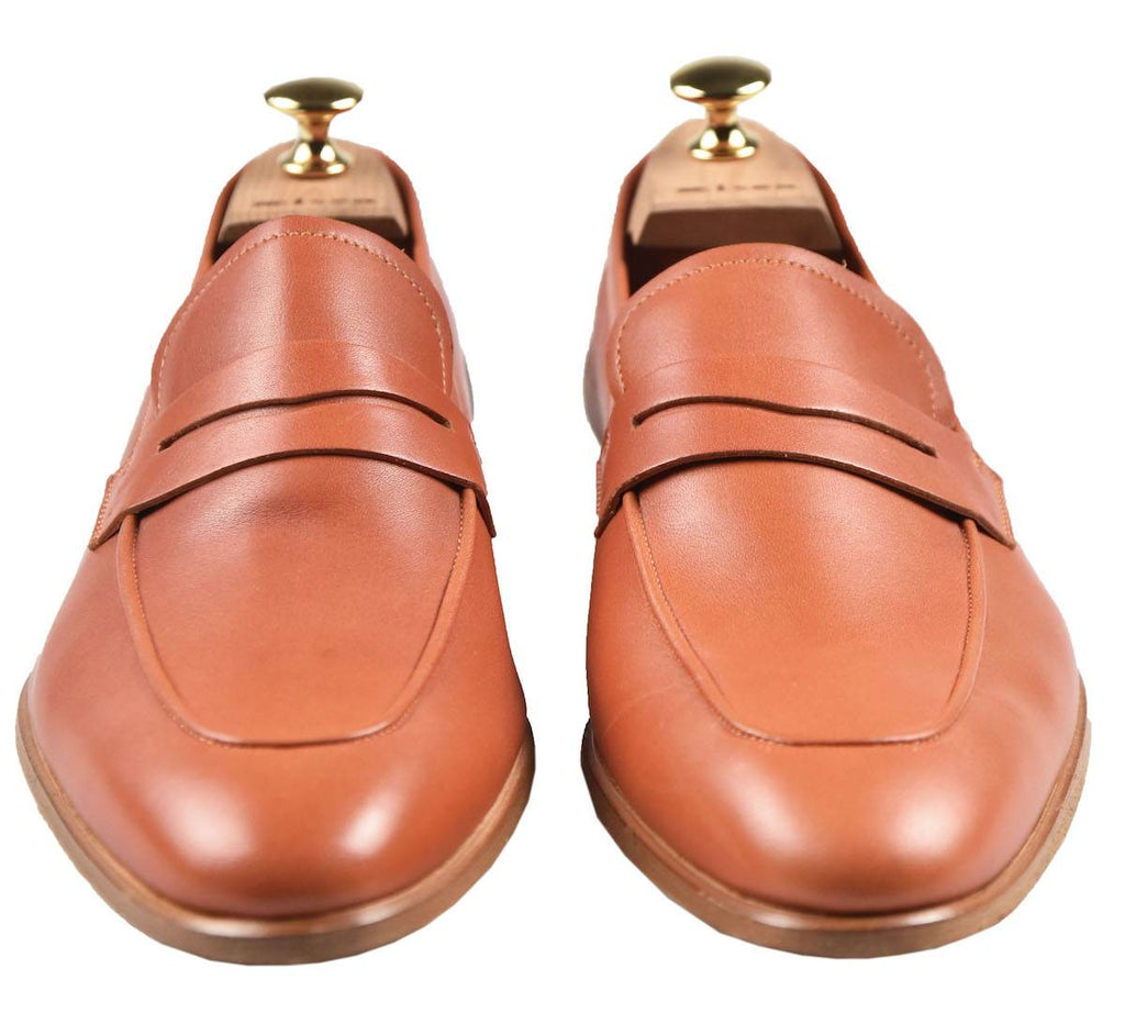 KITON Orange Leather Loafers 2