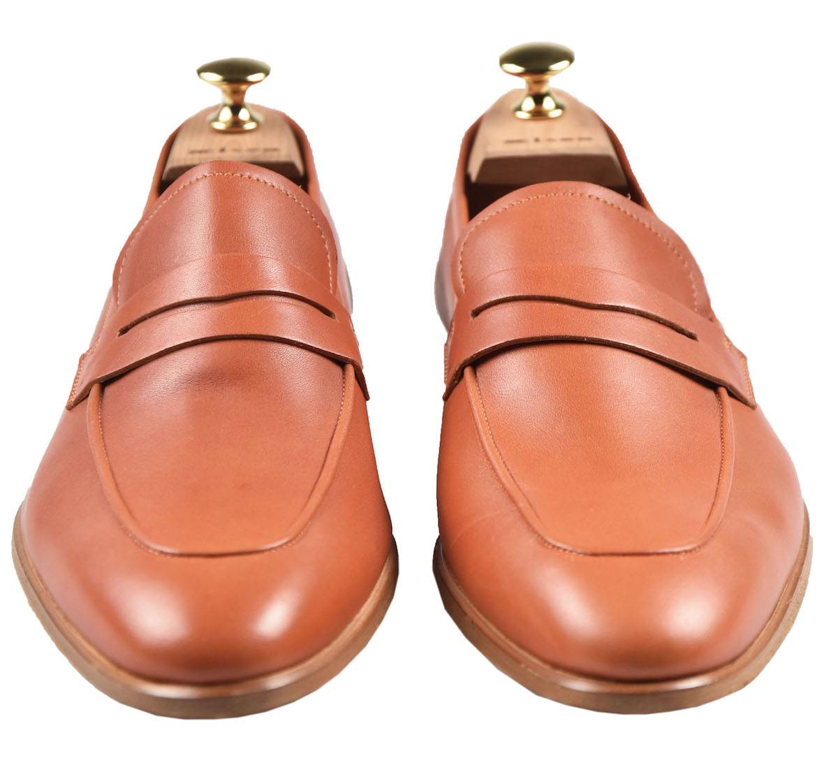 KITON Orange Leather Loafers 2