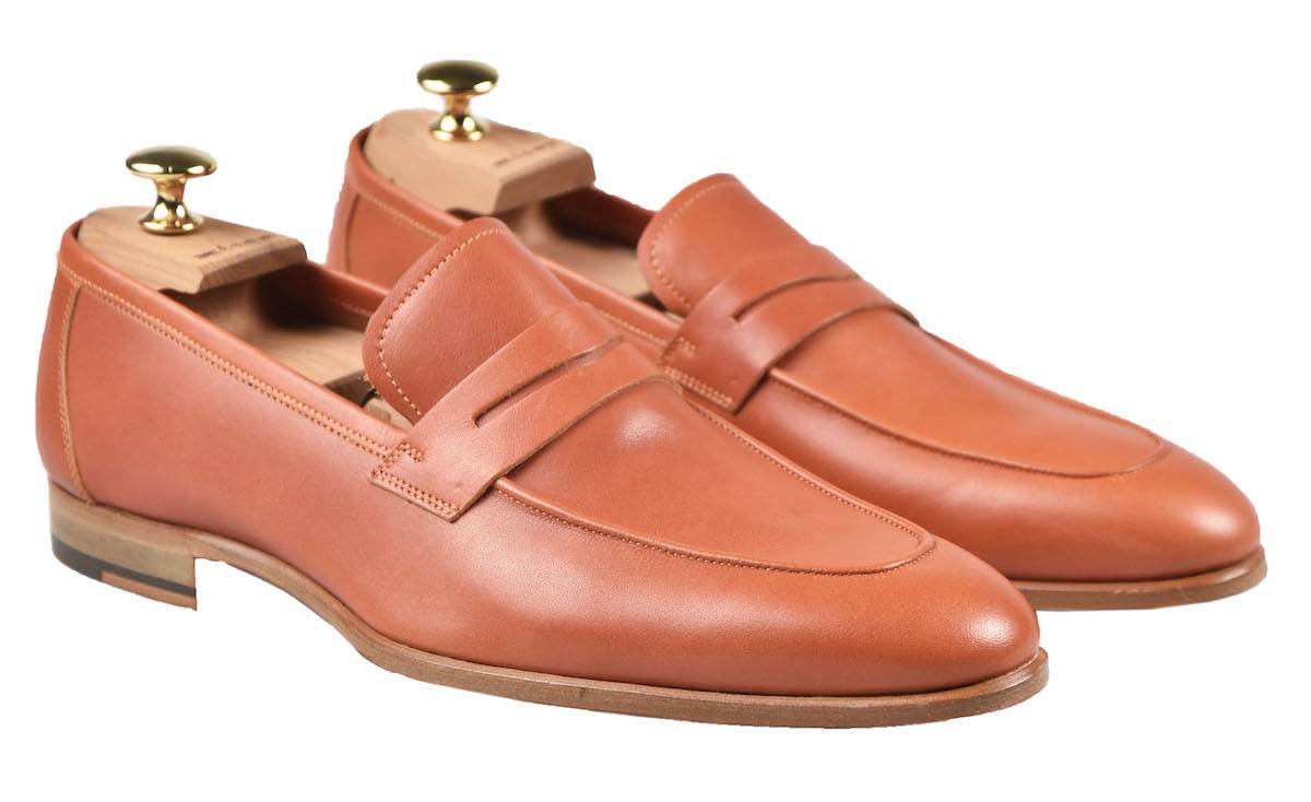 KITON Orange Leather Loafers 3