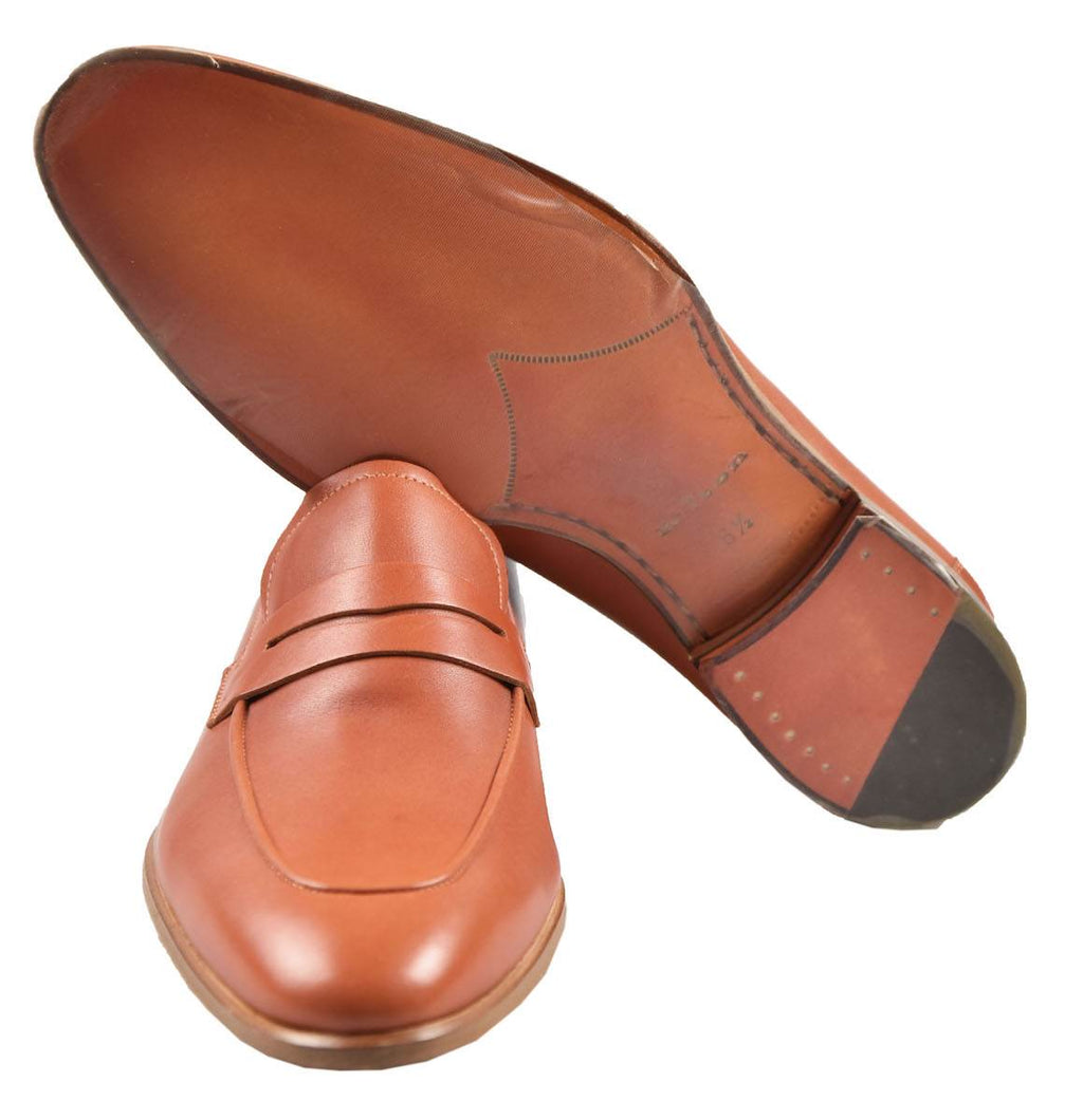 KITON Orange Leather Loafers 5