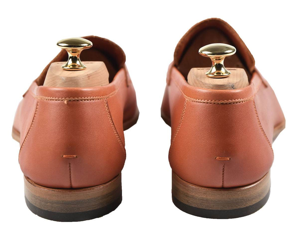 KITON Orange Leather Loafers 6