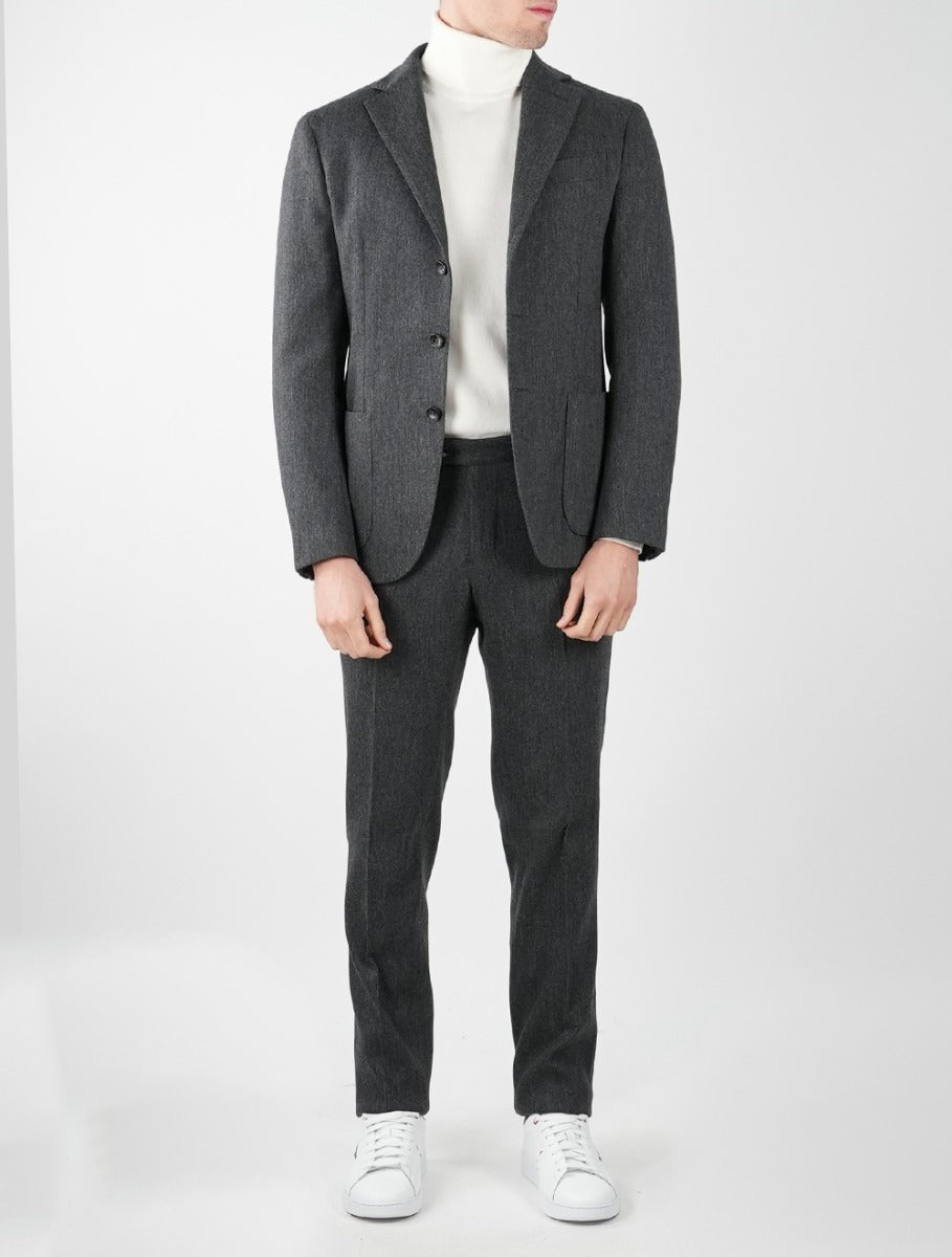 KIRED Gray Virgin Wool Cashmere Ea Suit 1