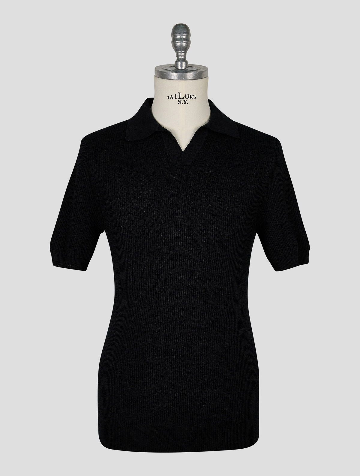 Gran Sasso Black Cotton Pa Polo Half Zip 1