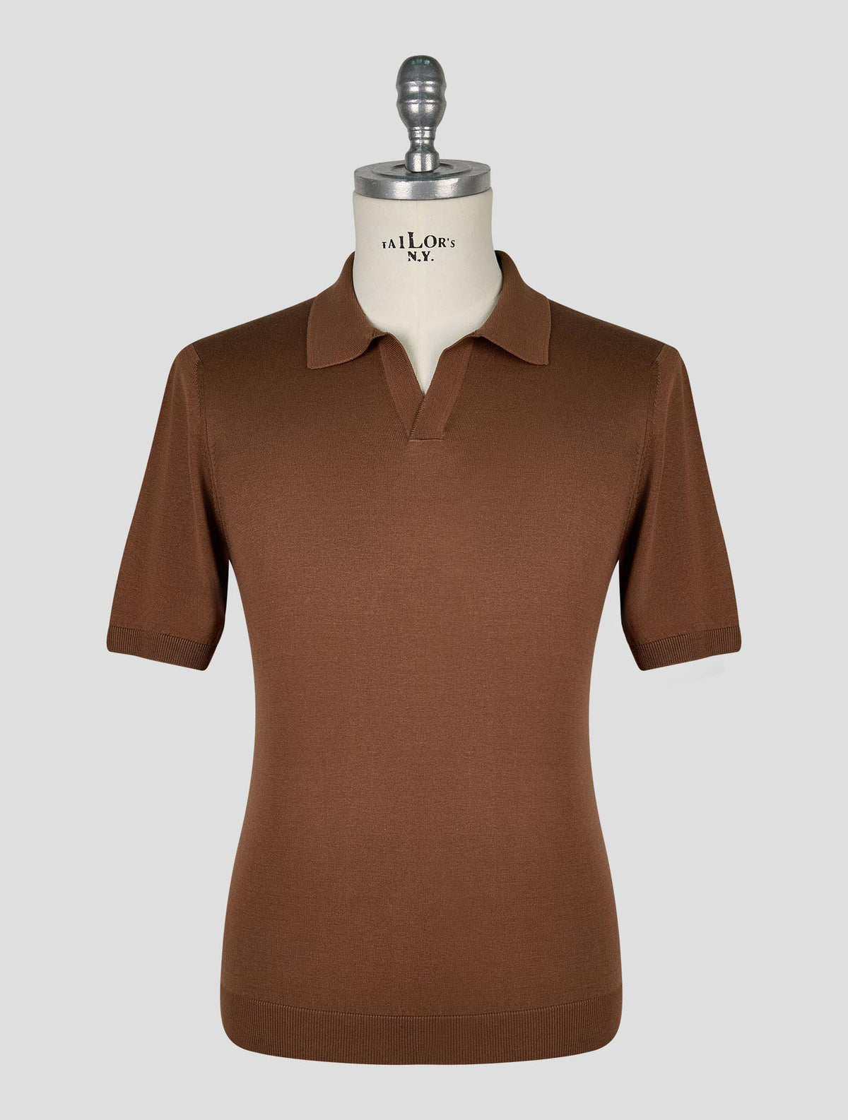 Gran Sasso Brown Silk Polo 1