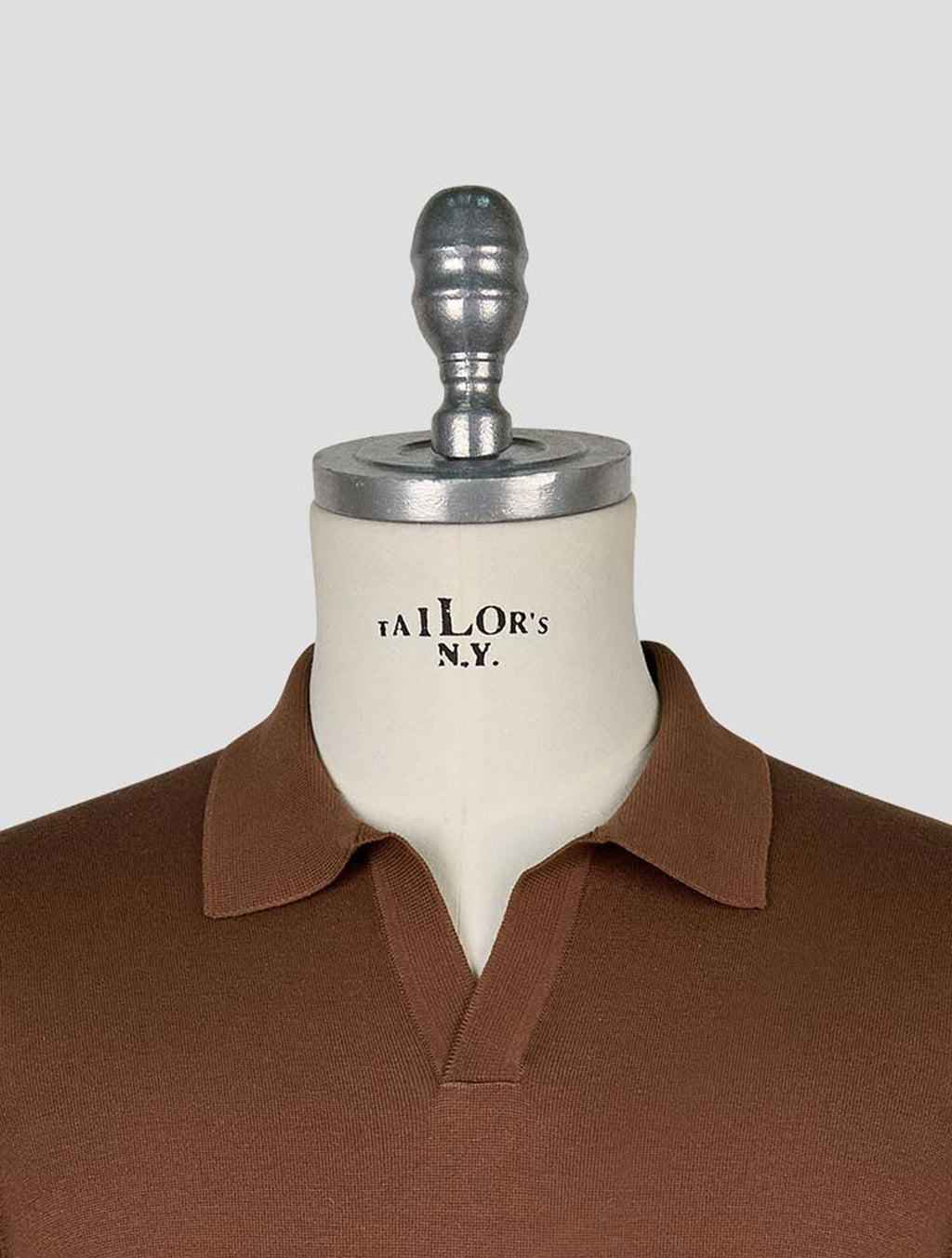 Gran Sasso Brown Silk Polo 4