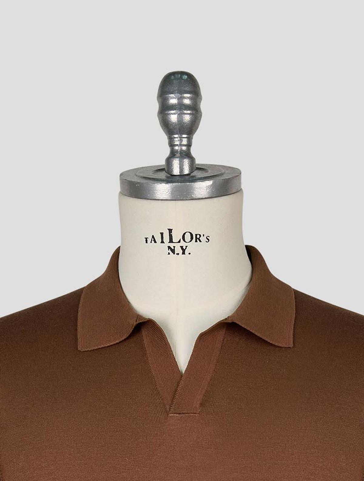 Gran Sasso Brown Silk Polo 4