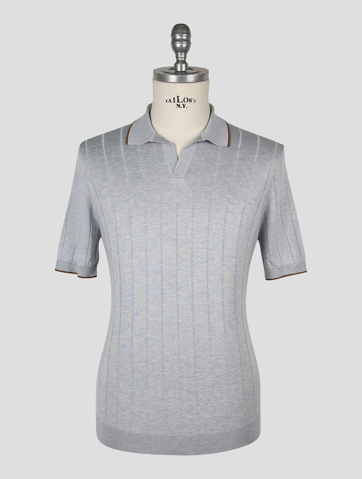 Gran Sasso Gray Silk Polo 1