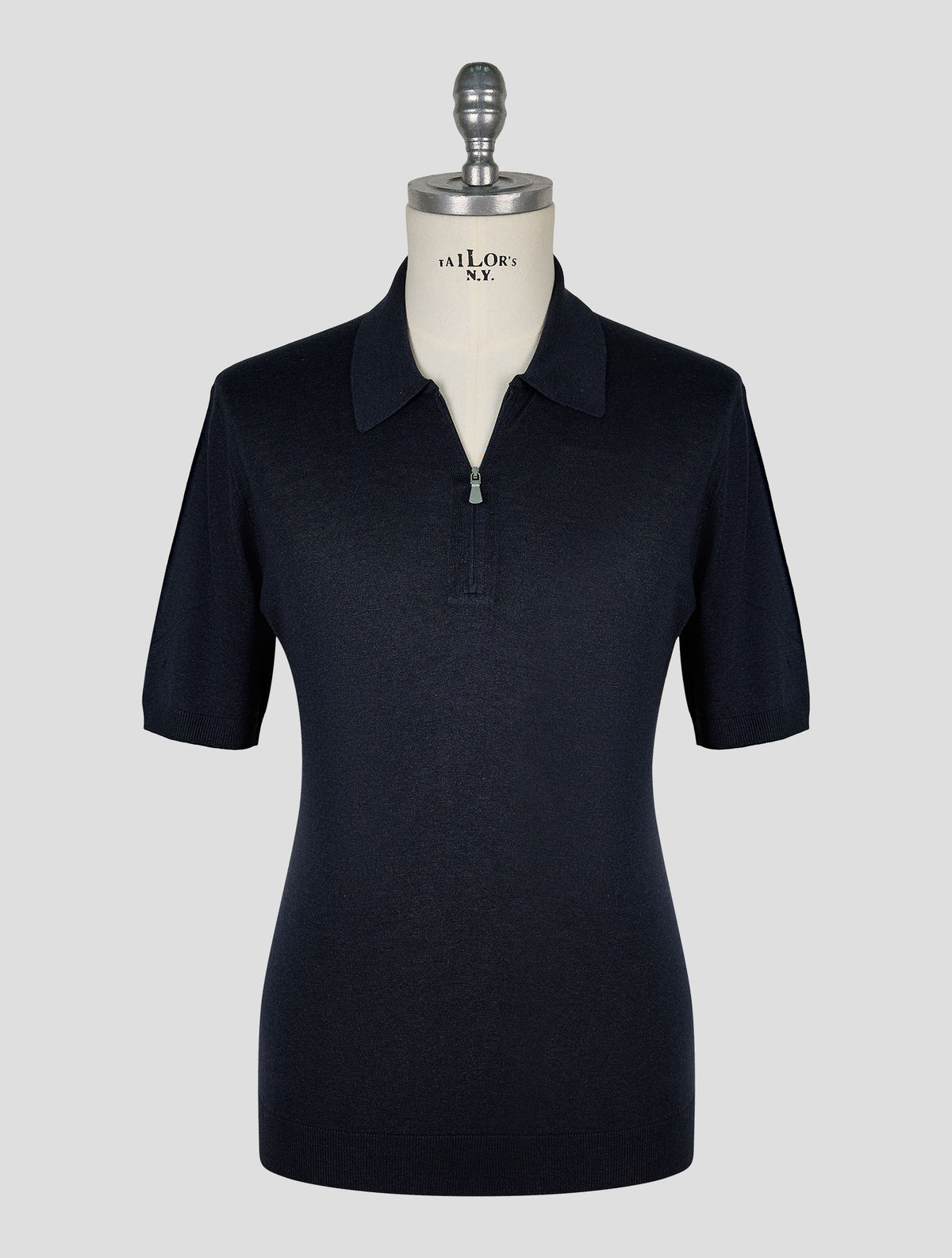 Gran Sasso Dark Blue Silk Polo 1