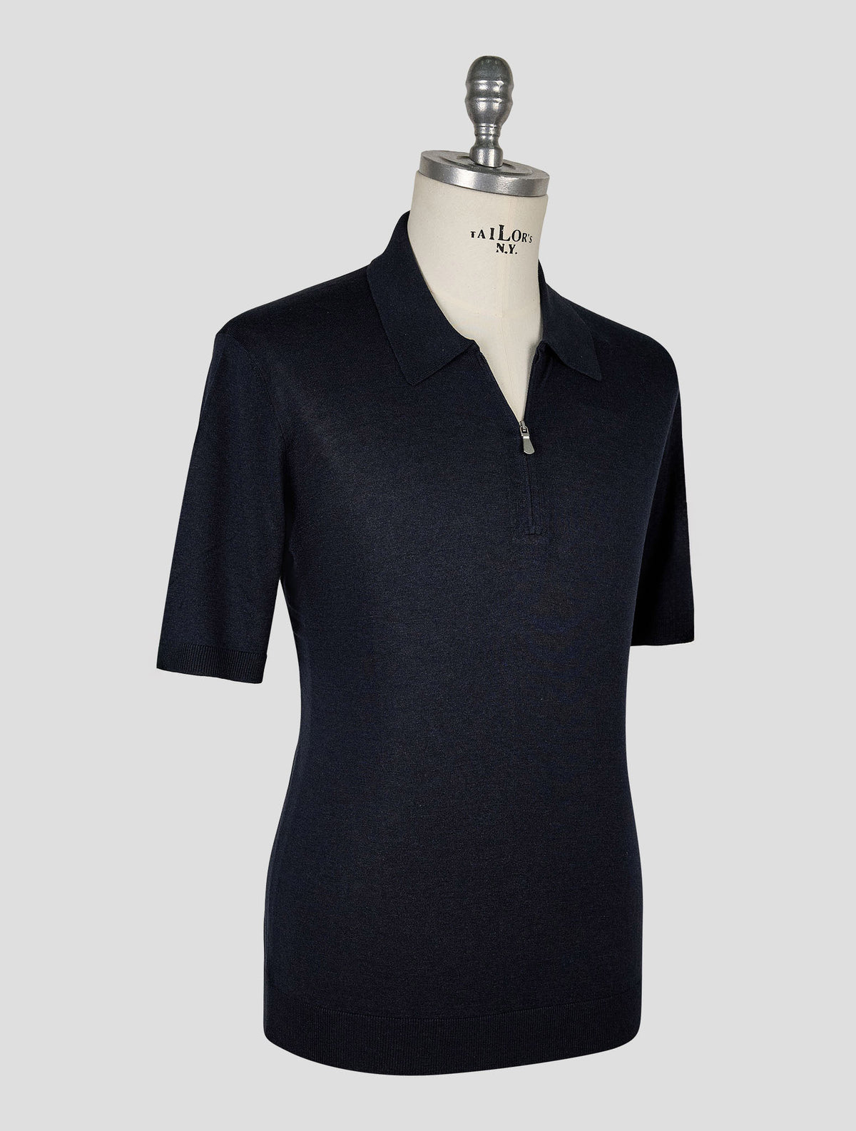 Gran Sasso Dark Blue Silk Polo 2