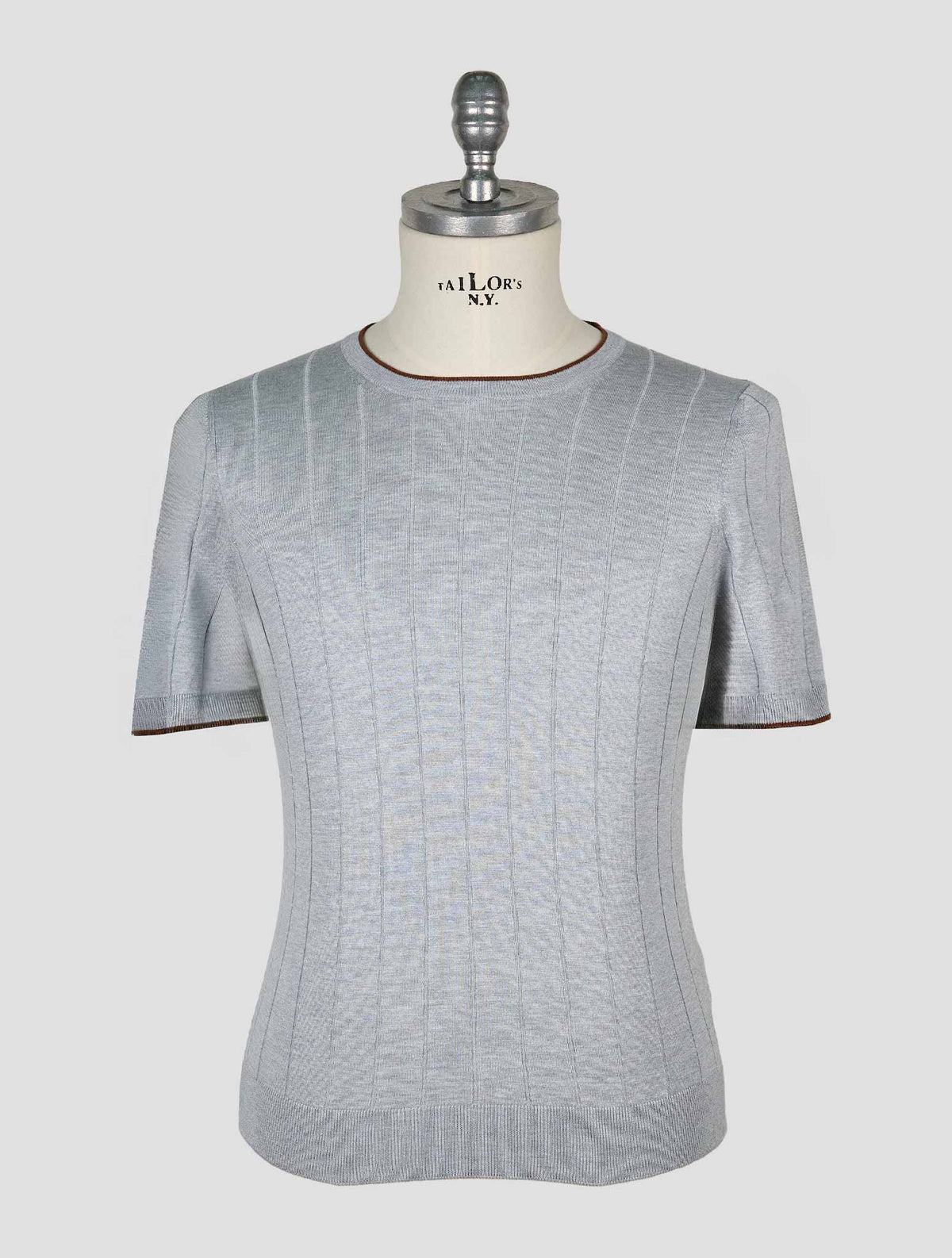 Gran Sasso Gray Silk T-Shirt 1