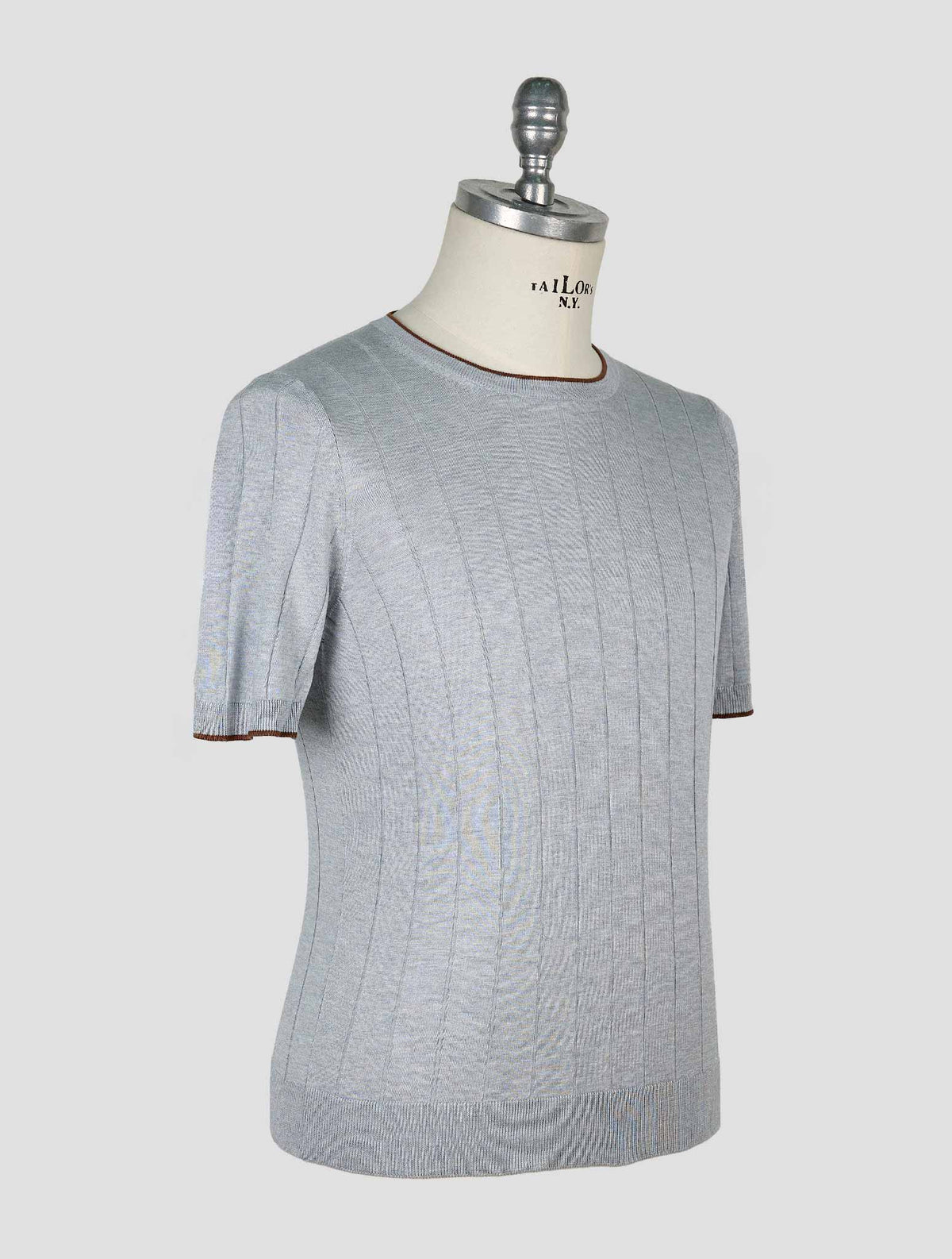 Gran Sasso Gray Silk T-Shirt 2