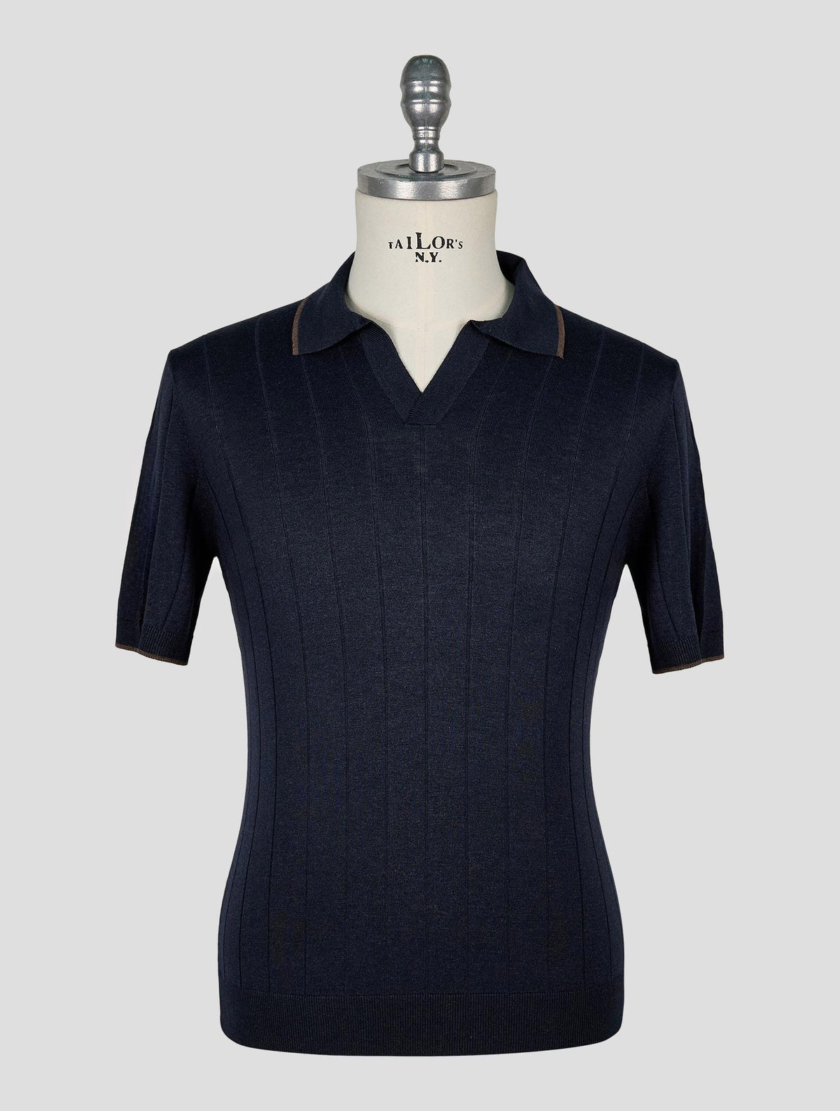 Gran Sasso Dark Blue Silk Polo 1