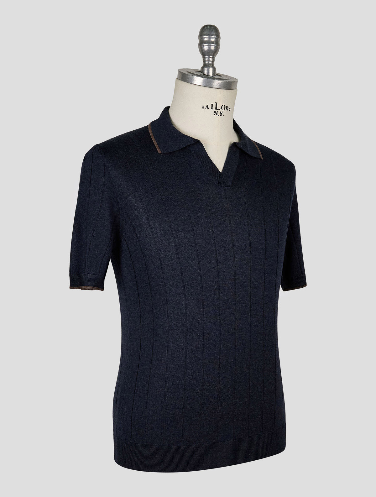 Gran Sasso Dark Blue Silk Polo 2