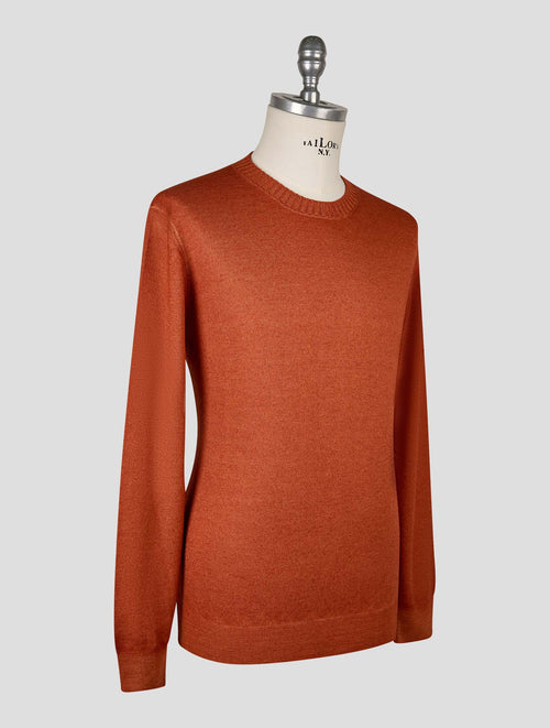 Gran Sasso Orange Virgin Wool Sweater Crewneck 2