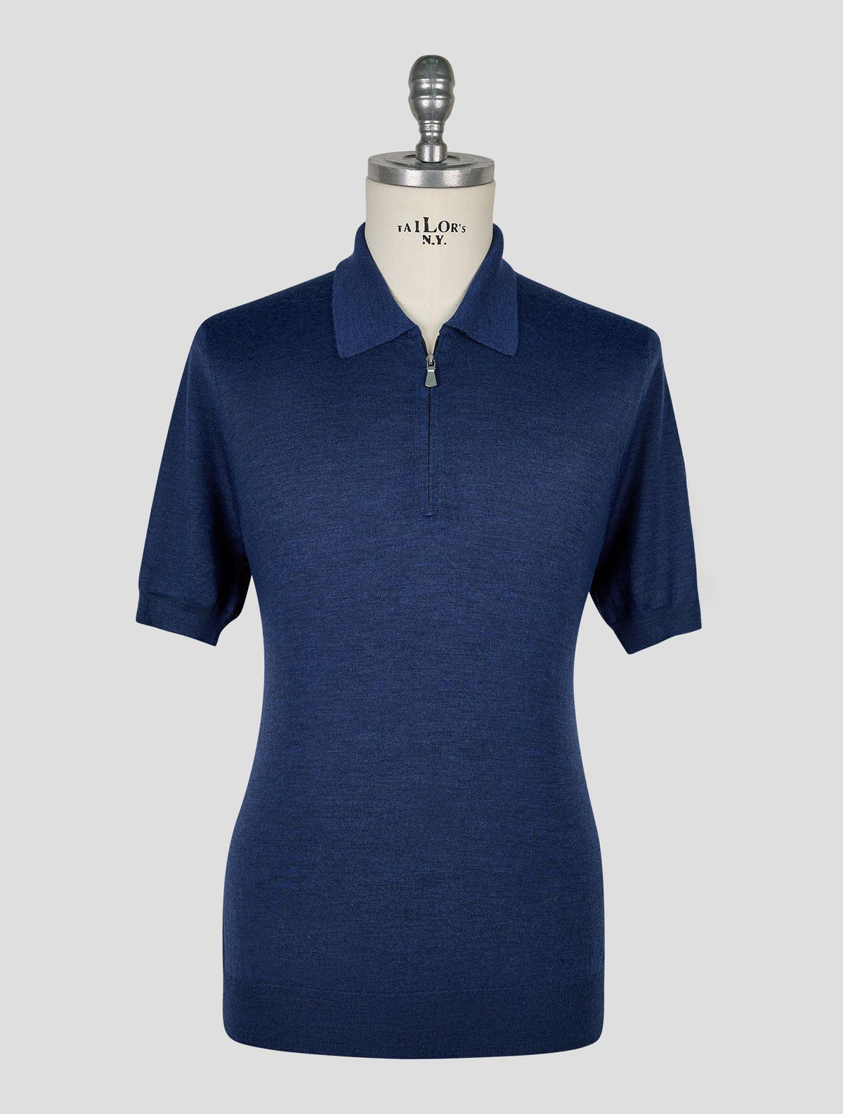 Gran Sasso Blue Virgin Wool Cashmere Silk Polo 1