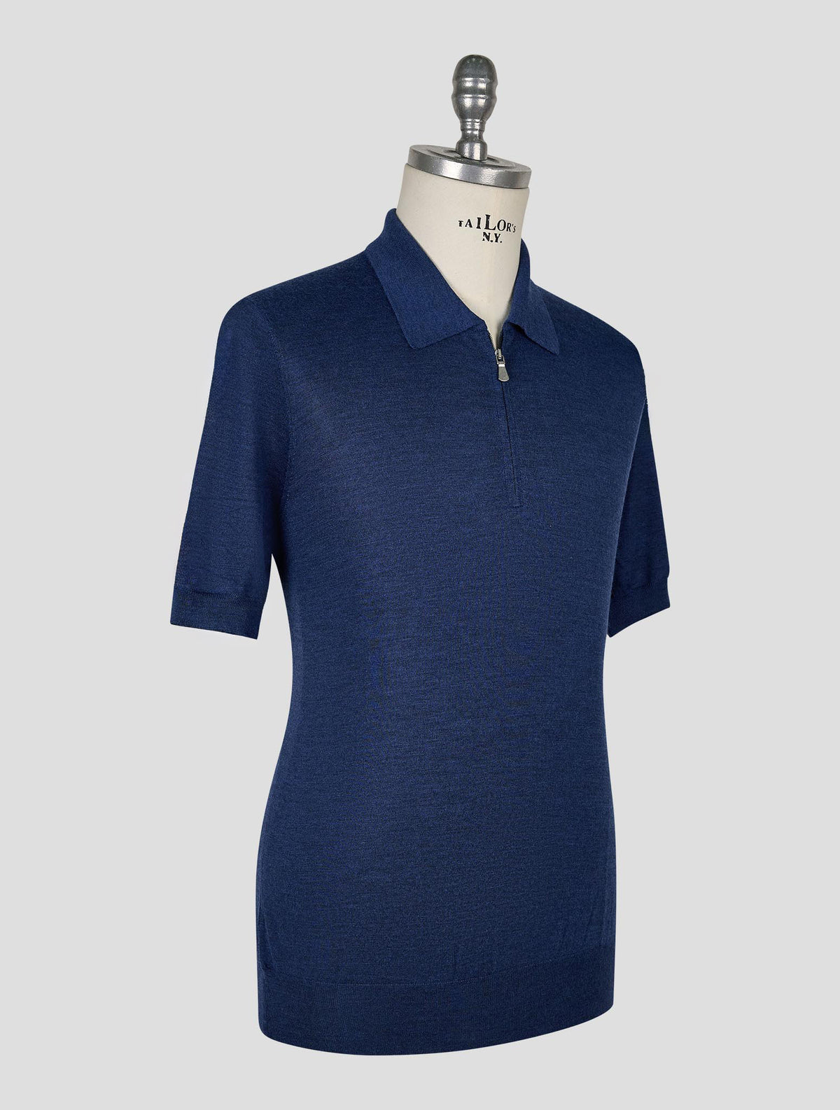 Gran Sasso Blue Virgin Wool Cashmere Silk Polo 2