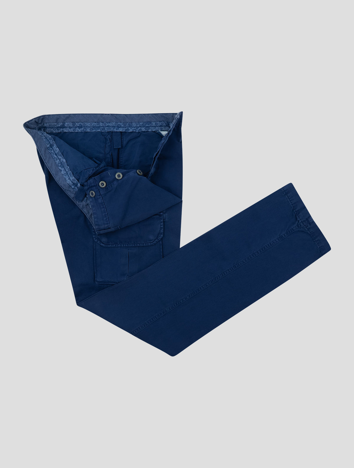 Finamore 1925 Blue Cotton Cargo Pants