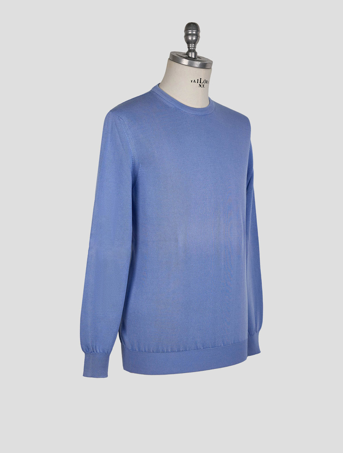 Finamore 1925 Light Blue Cotton Sweater Crewneck