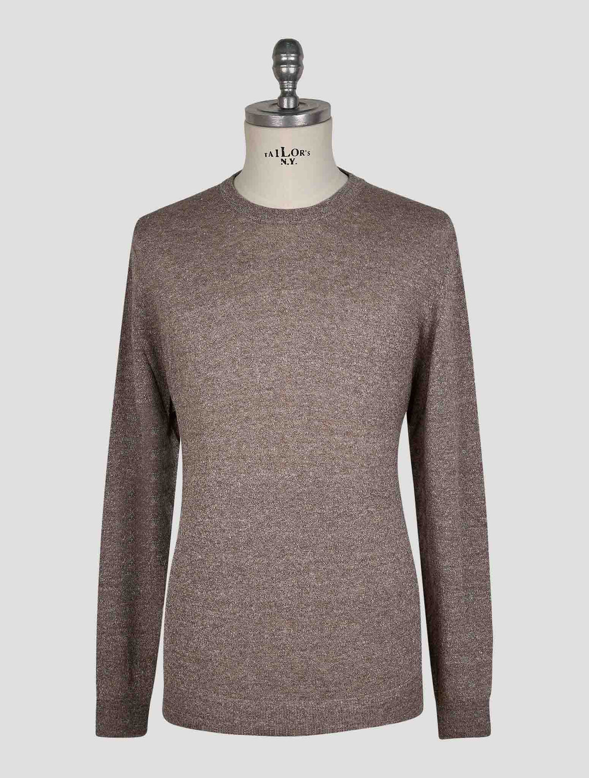 Finamore 1925 Brown Linen Cotton Sweater Crewneck