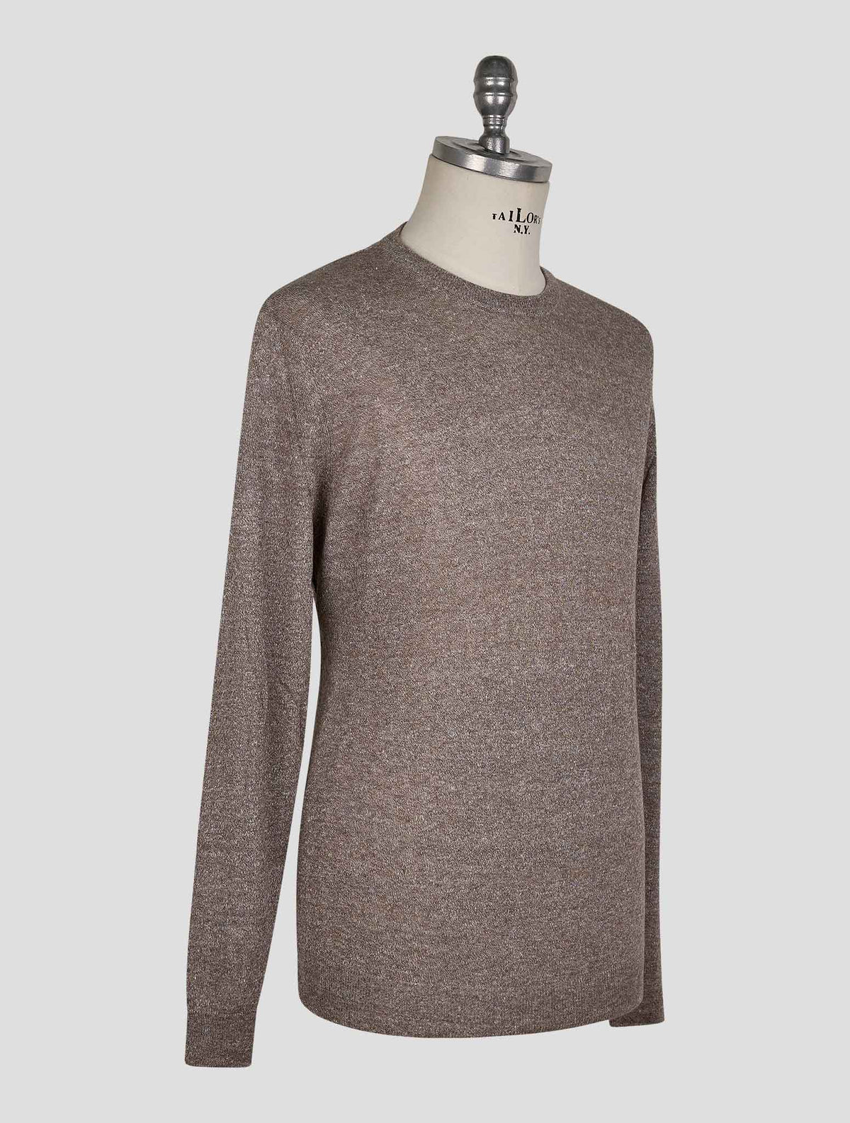Finamore 1925 Brown Linen Cotton Sweater Crewneck