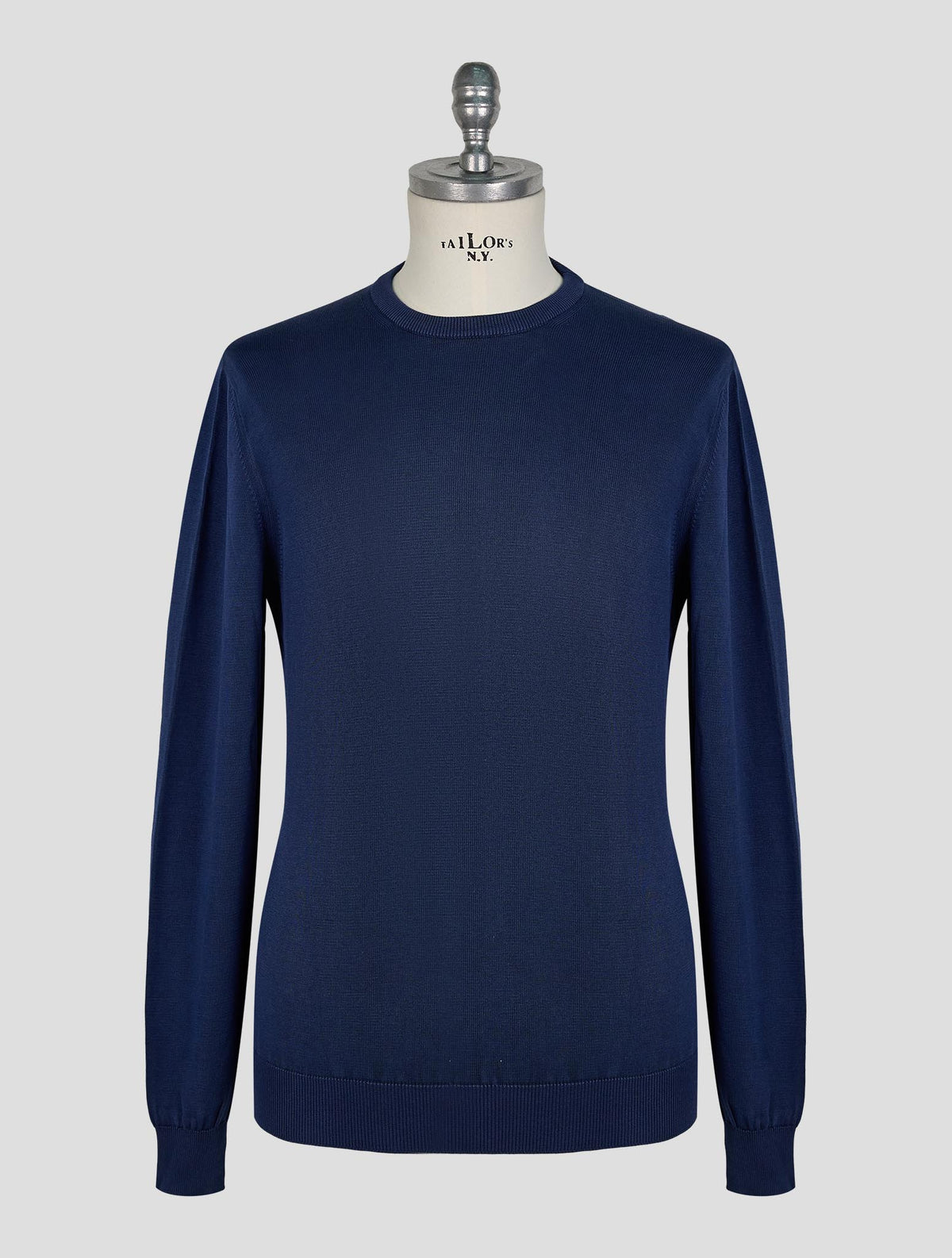 Finamore 1925 Dark Blue Cotton Sweater Crewneck