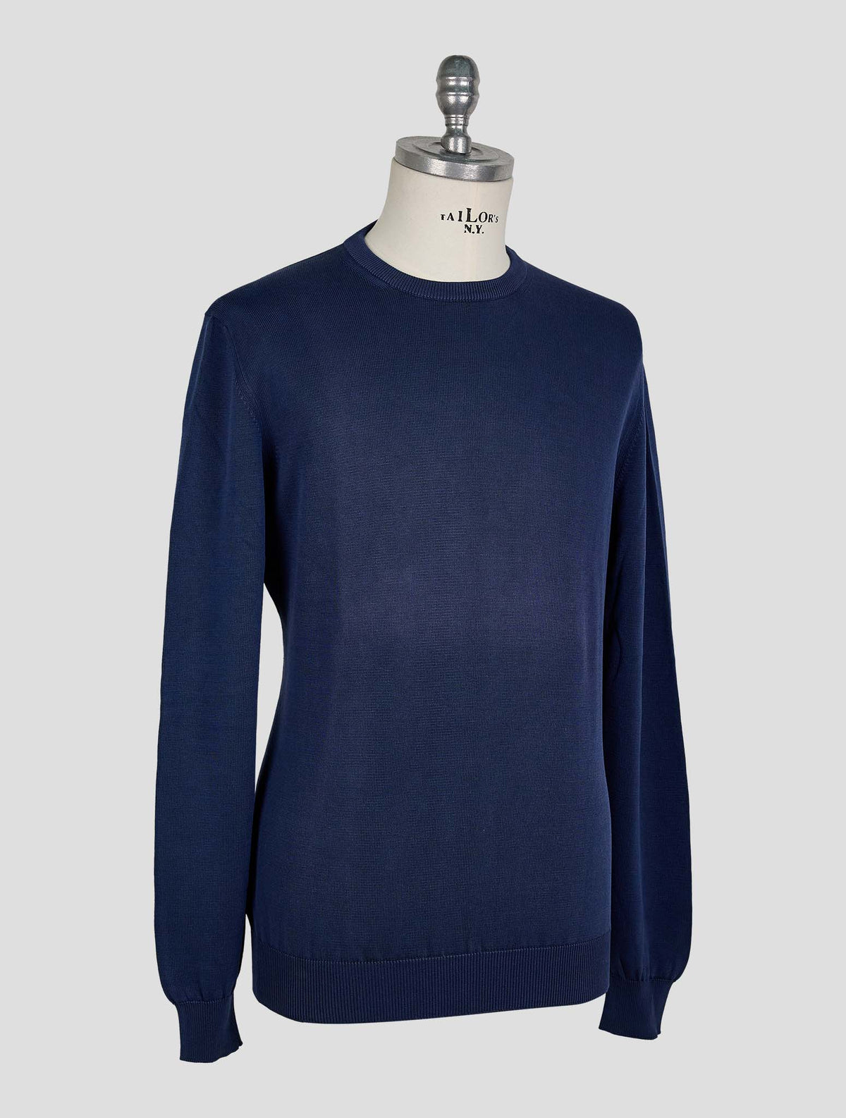 Finamore 1925 Dark Blue Cotton Sweater Crewneck