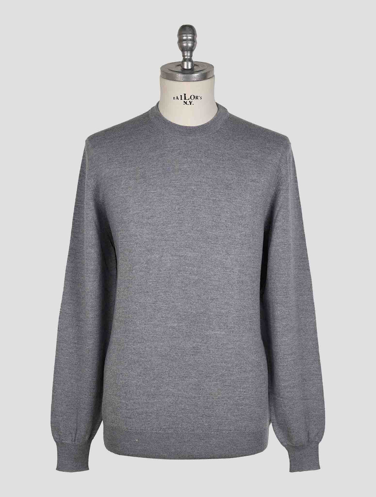 Finamore 1925 Gray Wool Sweater Crewneck