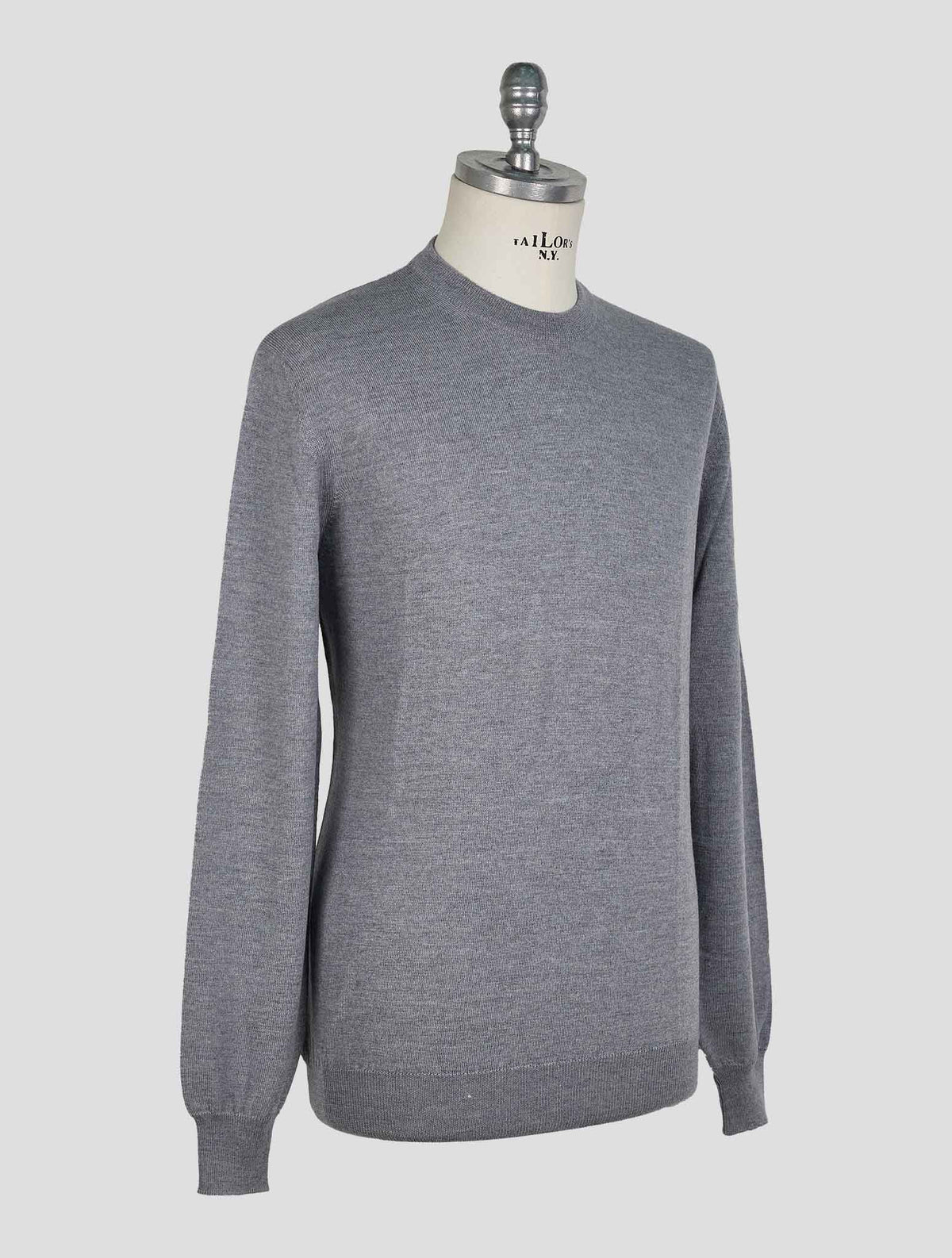 Finamore 1925 Gray Wool Sweater Crewneck