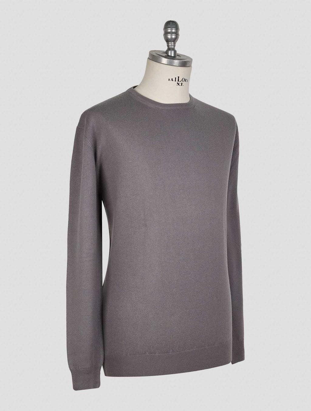 Finamore 1925 Gray Cashmere Sweater Crewneck
