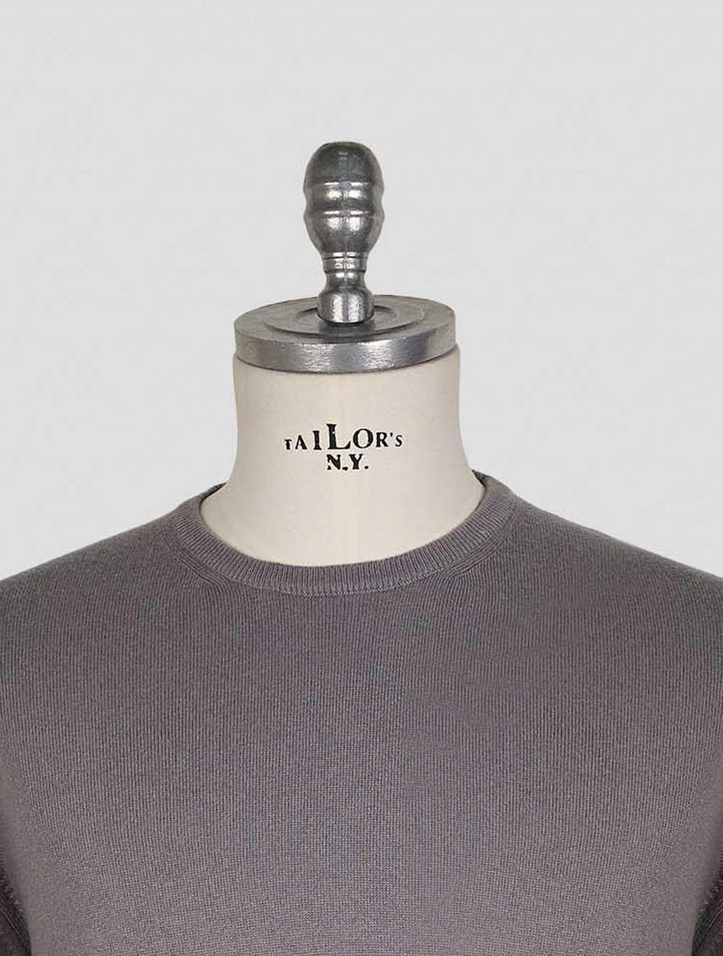 Finamore 1925 Gray Cashmere Sweater Crewneck