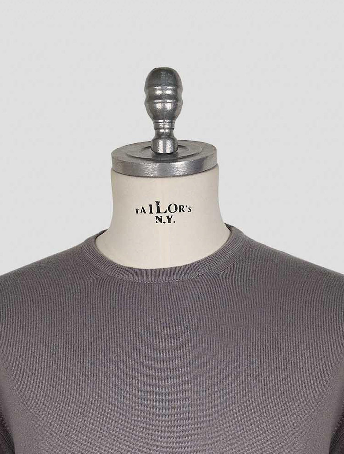 Finamore 1925 Gray Cashmere Sweater Crewneck
