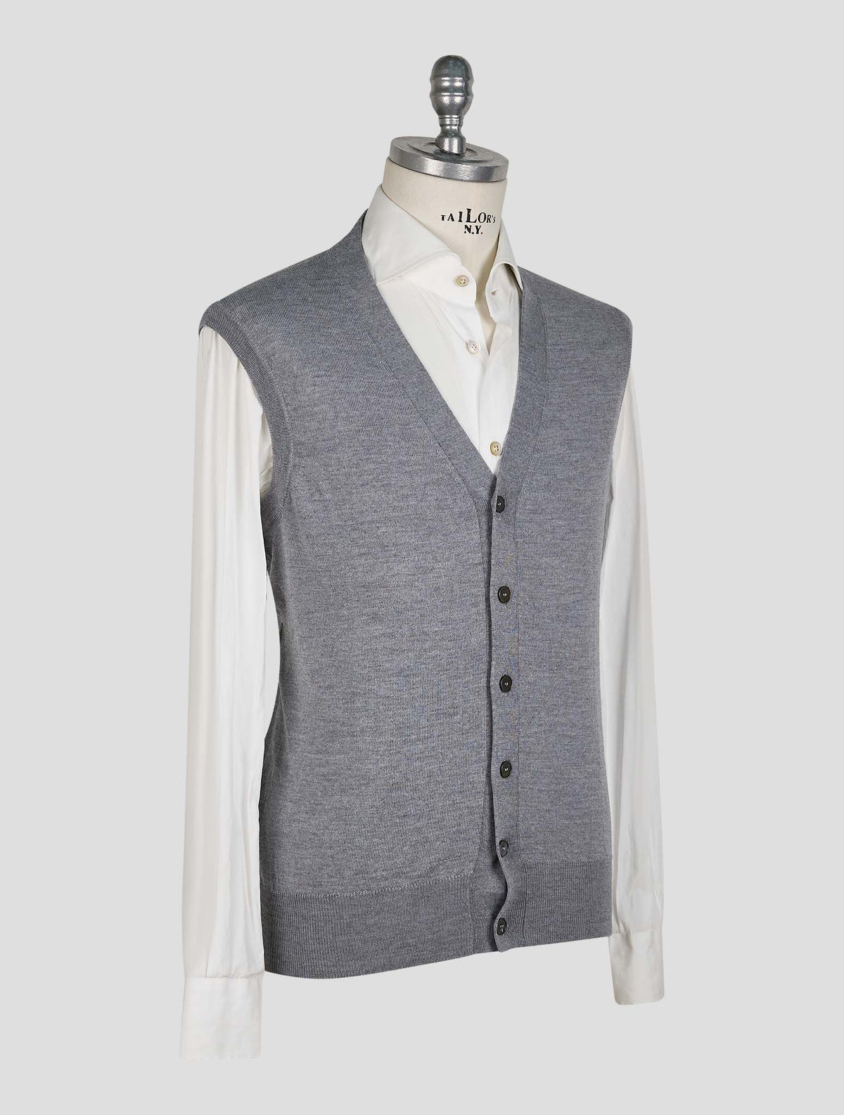 Finamore 1925 Gray Wool Merino Gilet