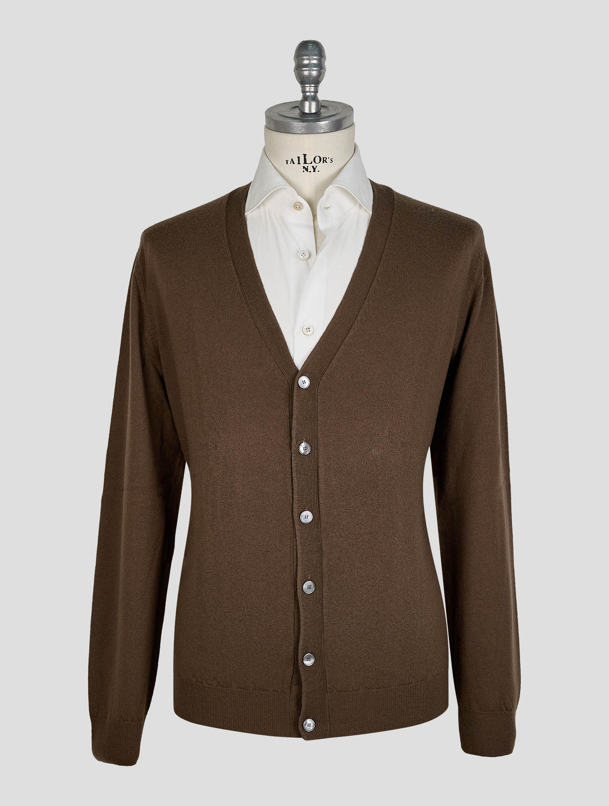 Finamore 1925 Brown Wool Merino Cardigan