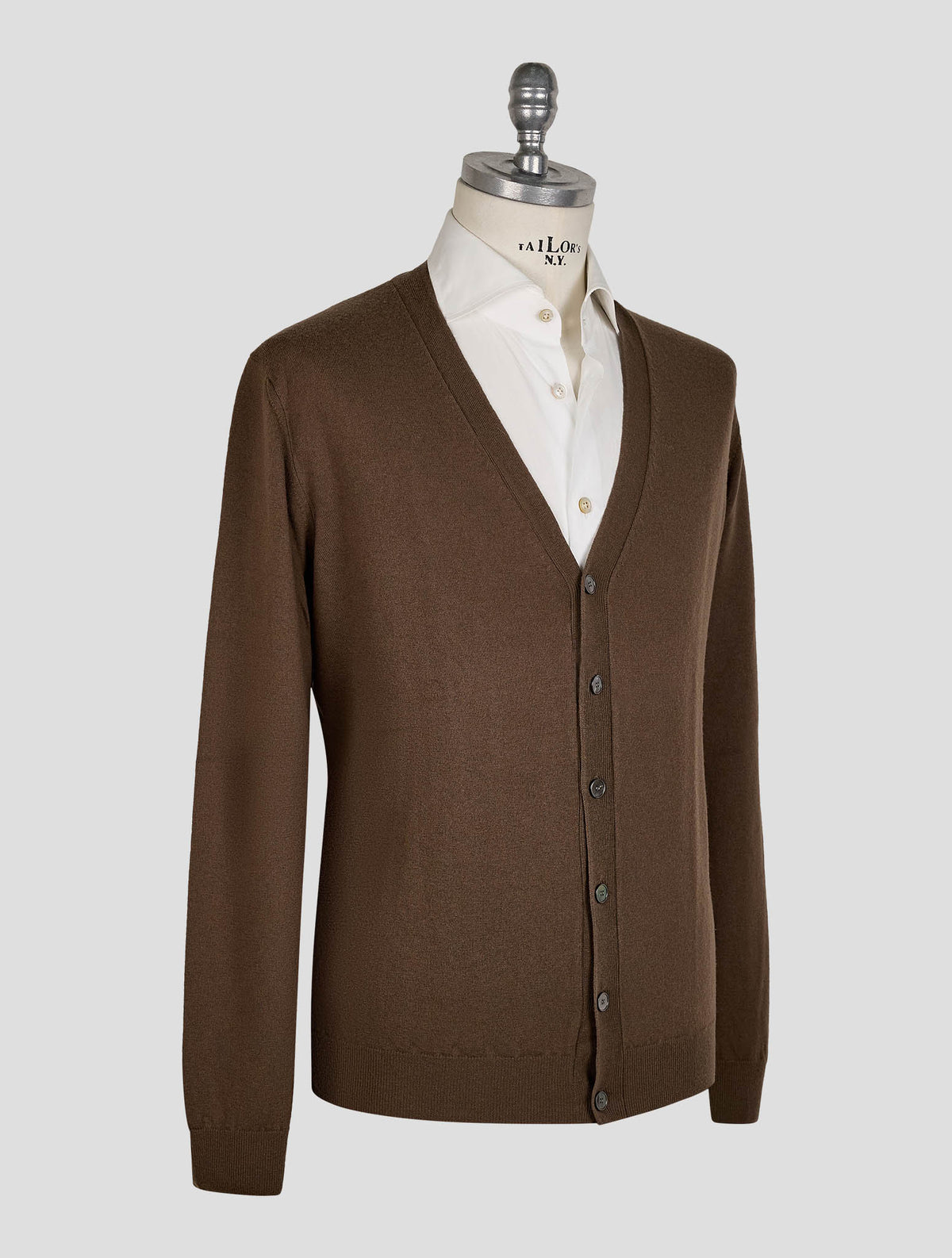 Finamore 1925 Brown Wool Merino Cardigan