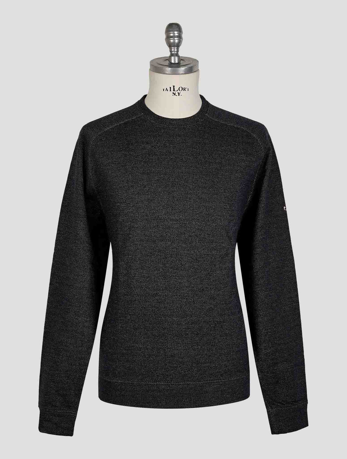 Finamore 1925 Blue Brown Cotton Cashmere Sweater Crewneck
