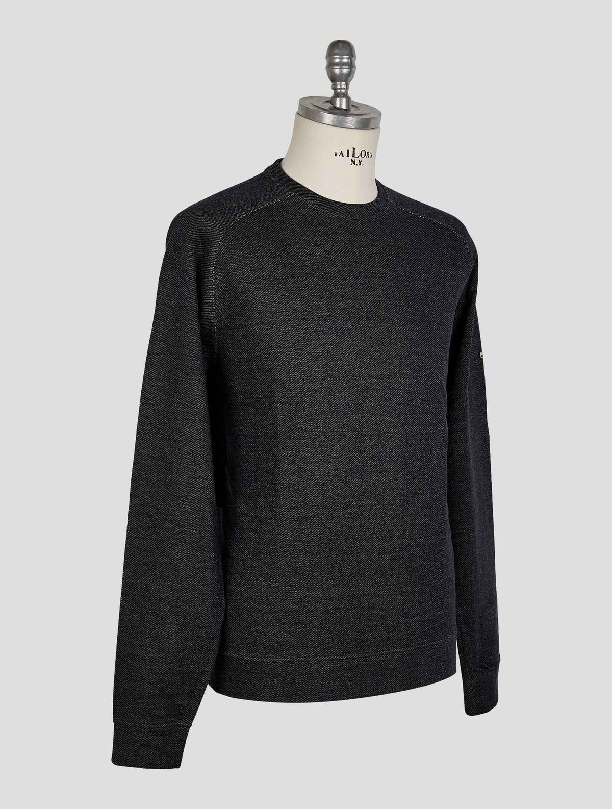 Finamore 1925 Blue Brown Cotton Cashmere Sweater Crewneck