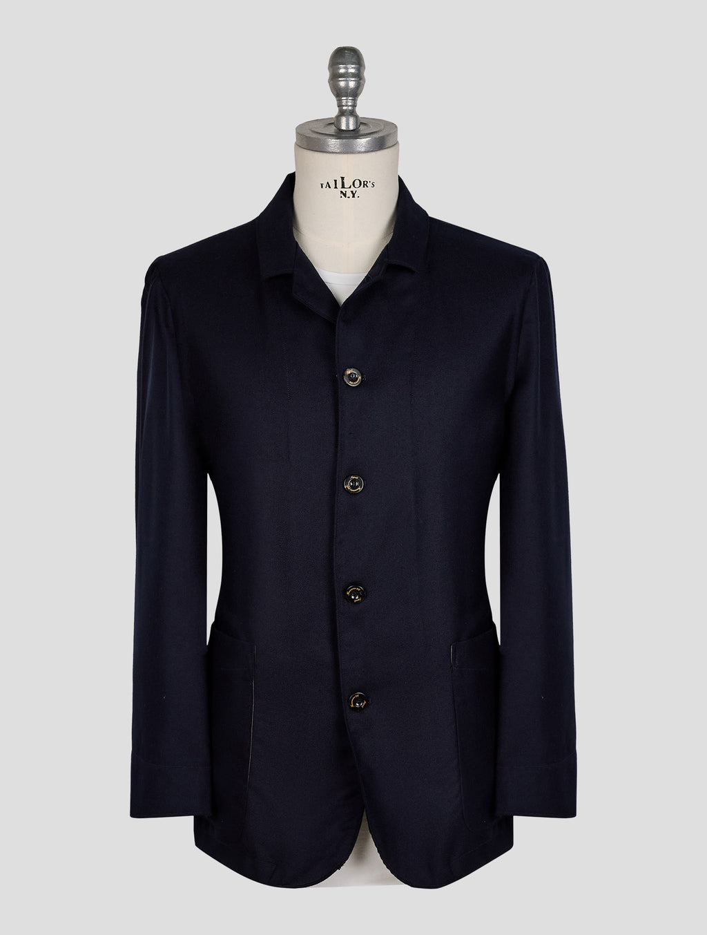 Finamore 1925 Dark Blue Cashmere Jacket Overshirt