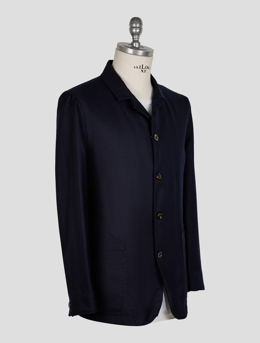 Finamore 1925 Dark Blue Cashmere Jacket Overshirt