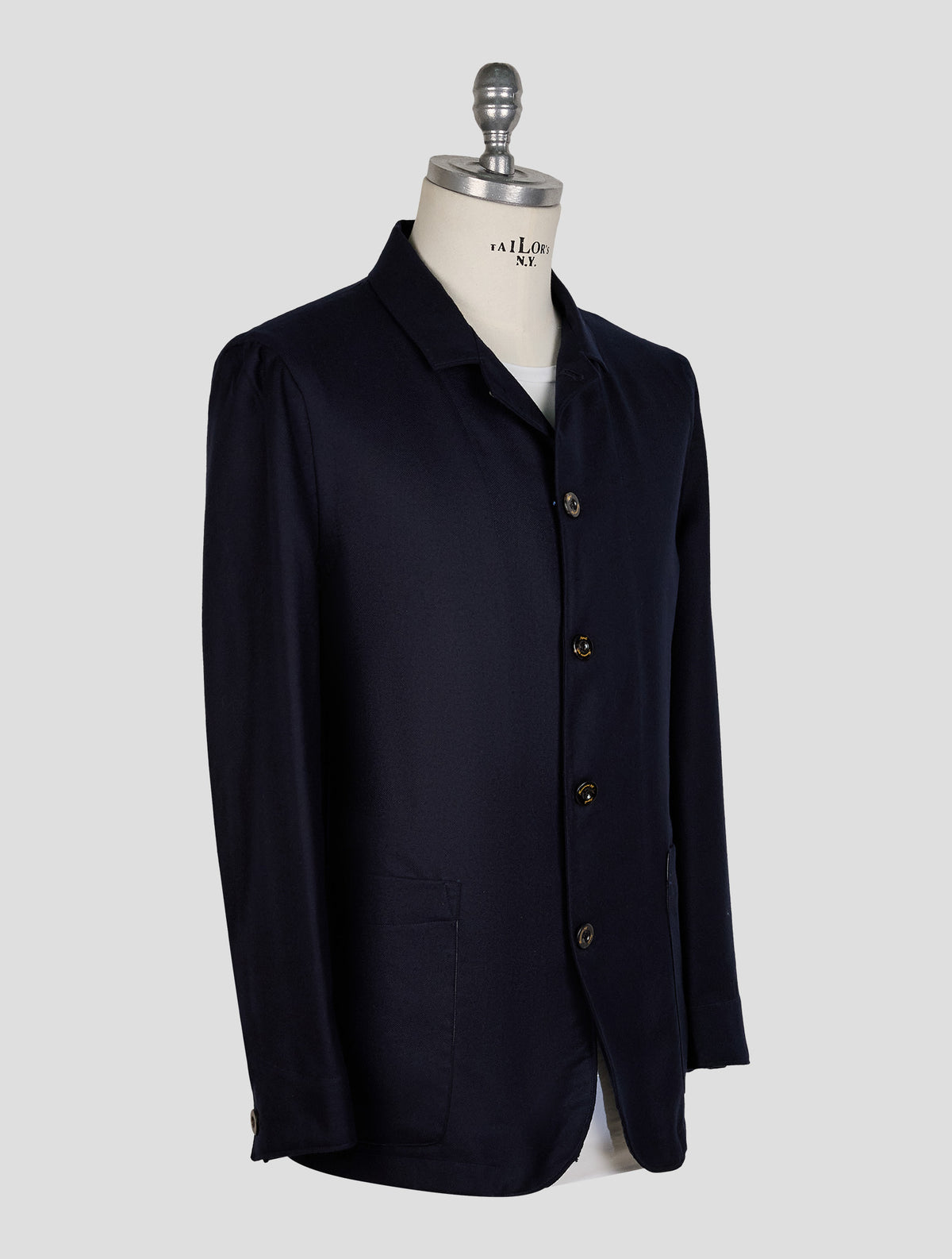 Finamore 1925 Dark Blue Cashmere Jacket Overshirt