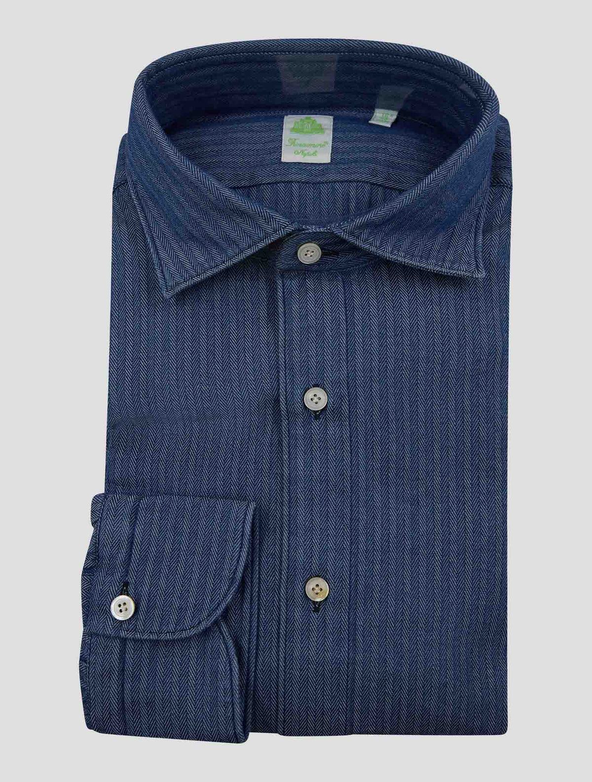 Finamore 1925 Blue Cotton Shirt GAETA