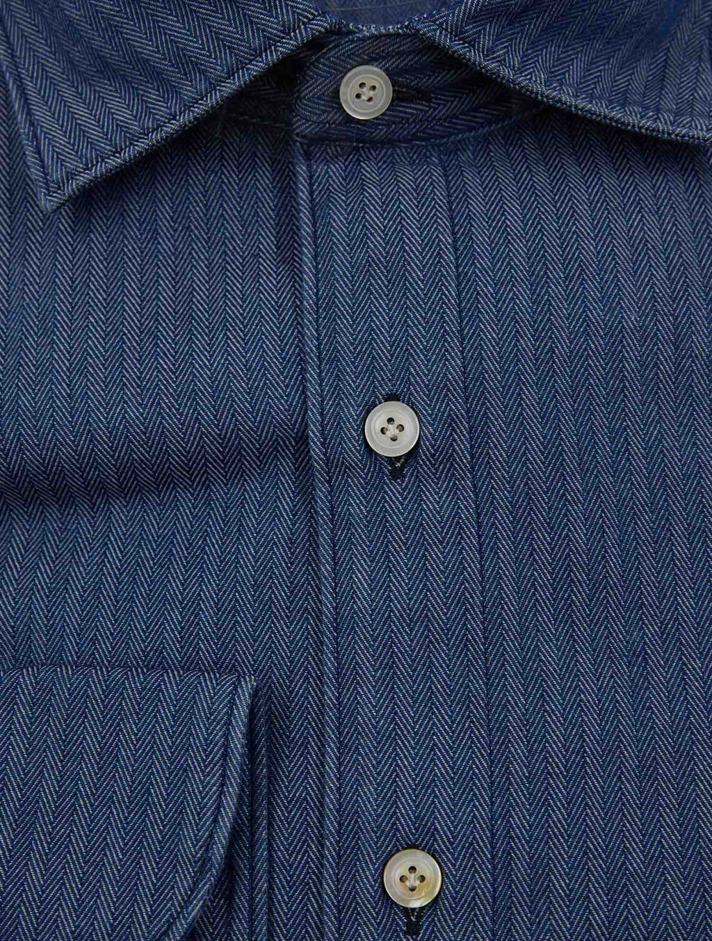 Finamore 1925 Blue Cotton Shirt GAETA