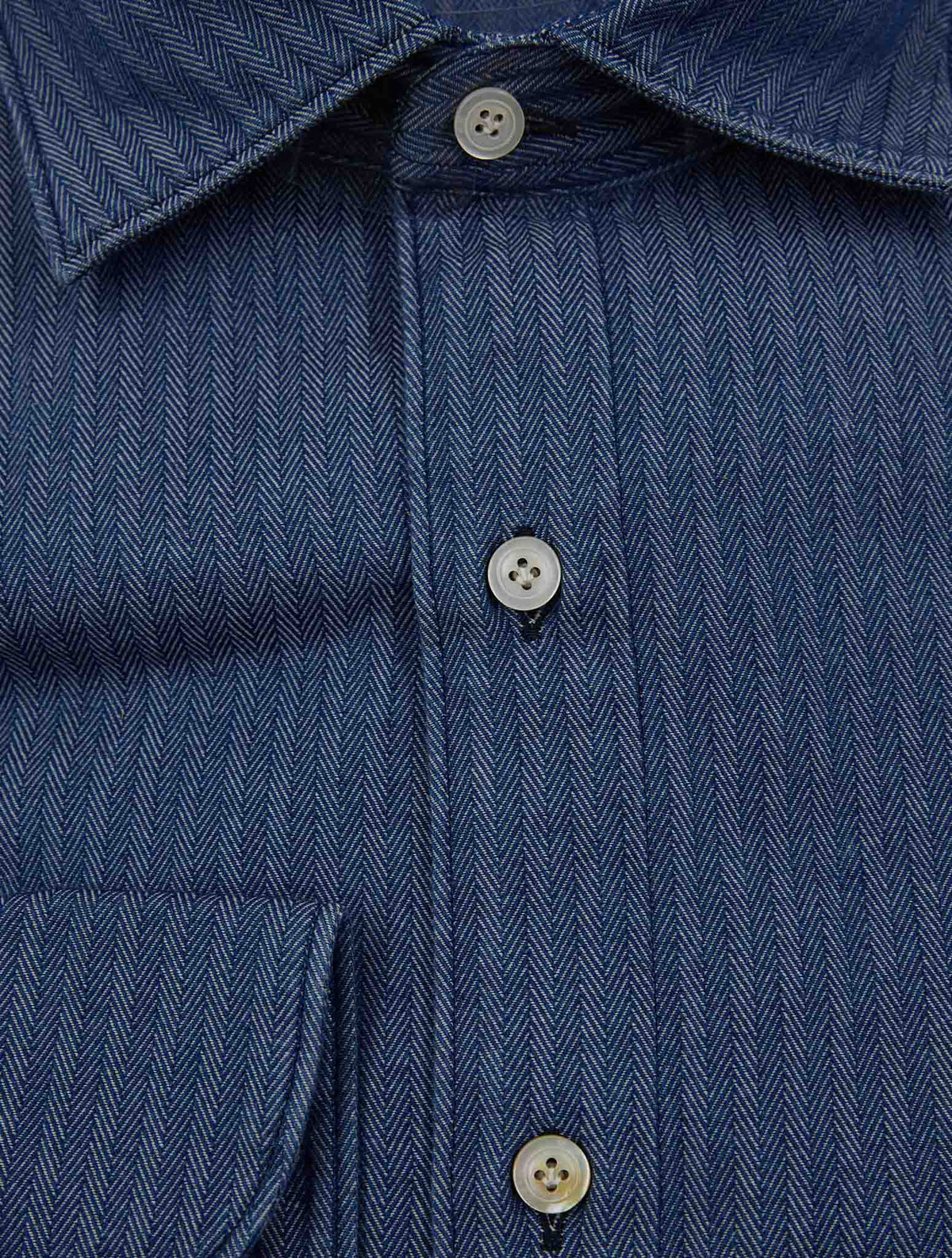 Finamore 1925 Blue Cotton Shirt GAETA