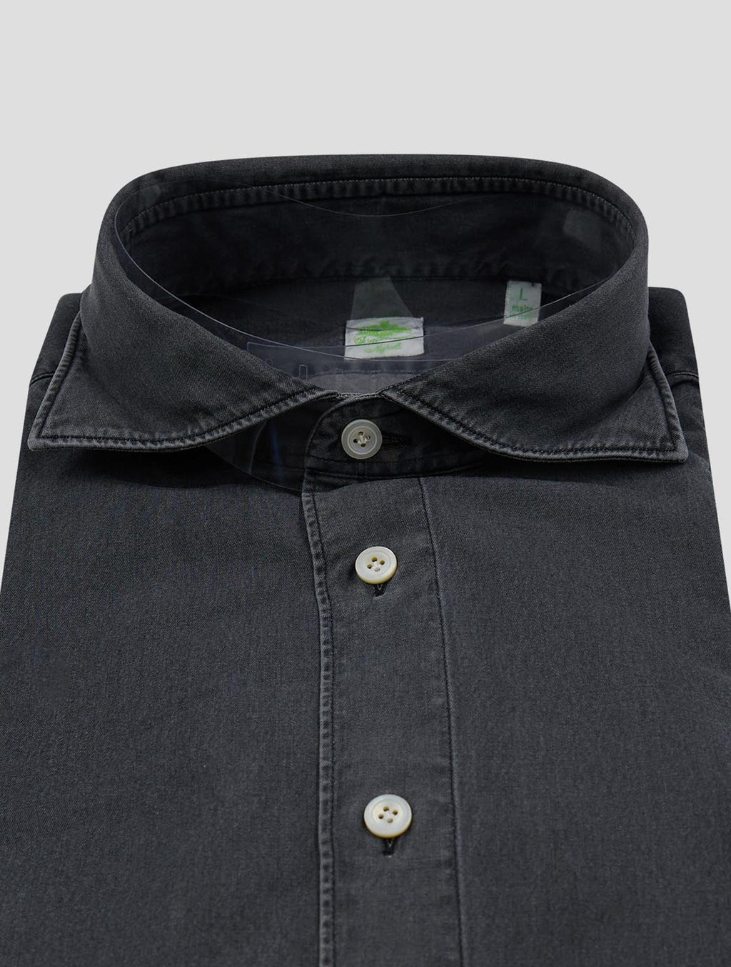 Finamore 1925 Dark Gray Cotton Shirt Bali